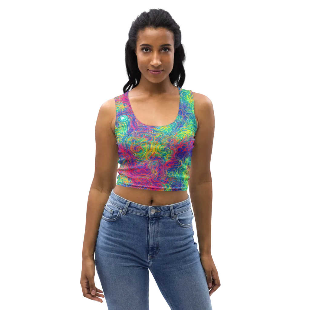 Mosaic Current on Crop Top — Front