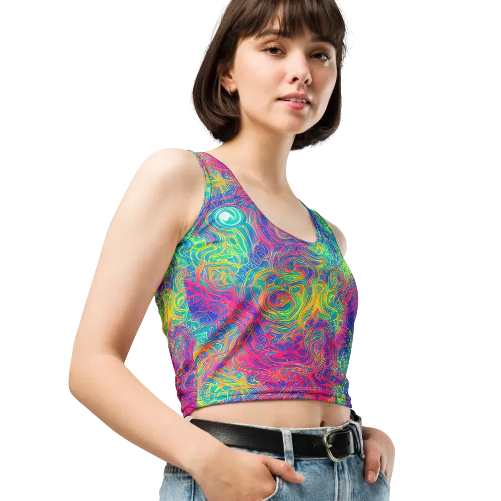 Mosaic Current on Crop Top — Right Front