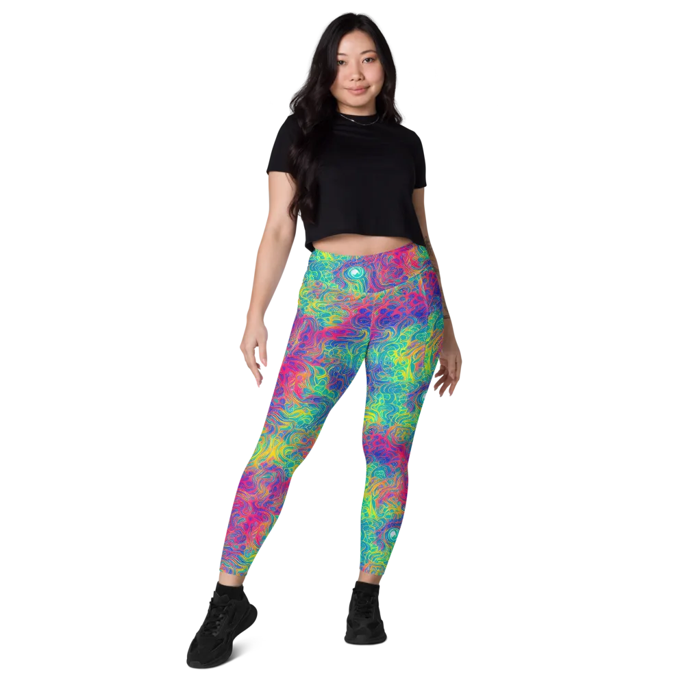 Mosaic Current on Leggings with Pockets — Front