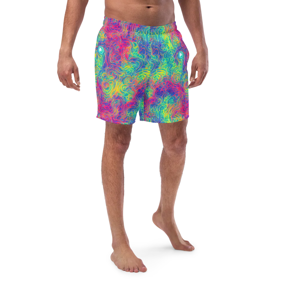 Mosaic Current on Swim Trunks — Front