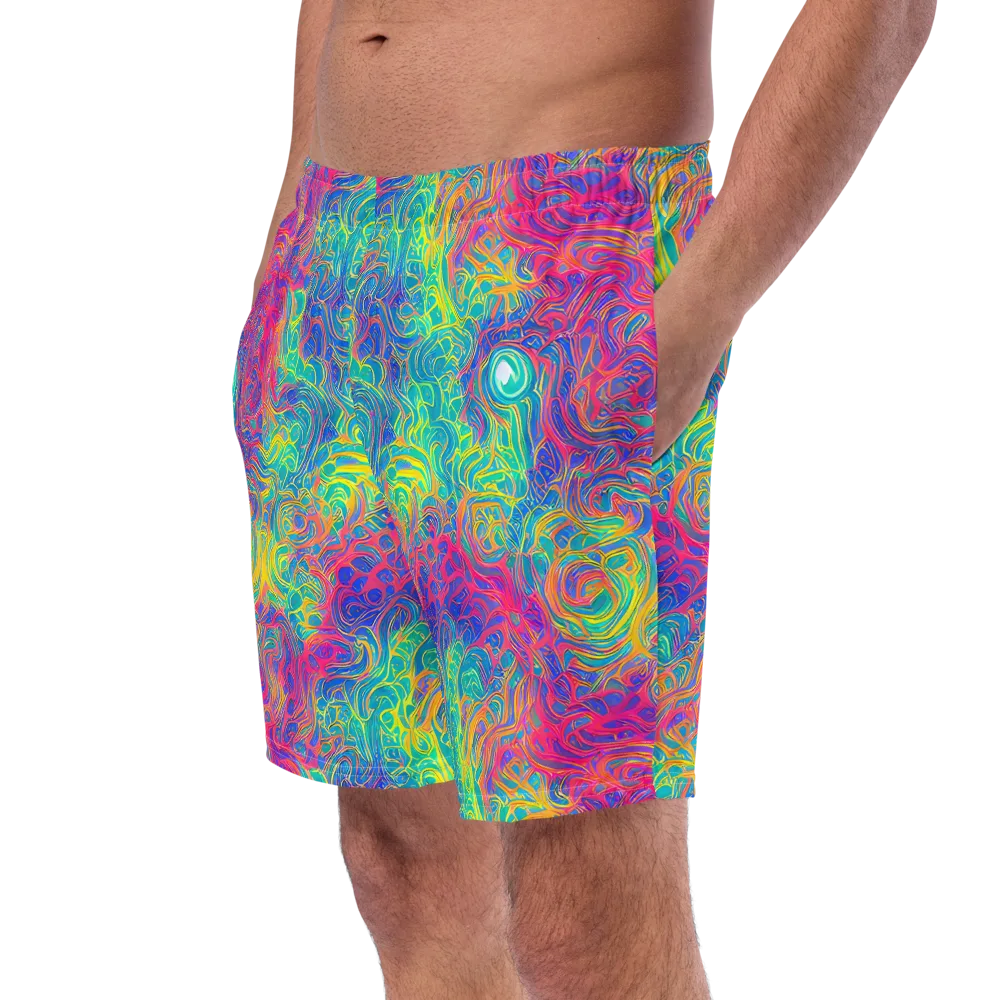 Mosaic Current on Swim Trunks — Left Front