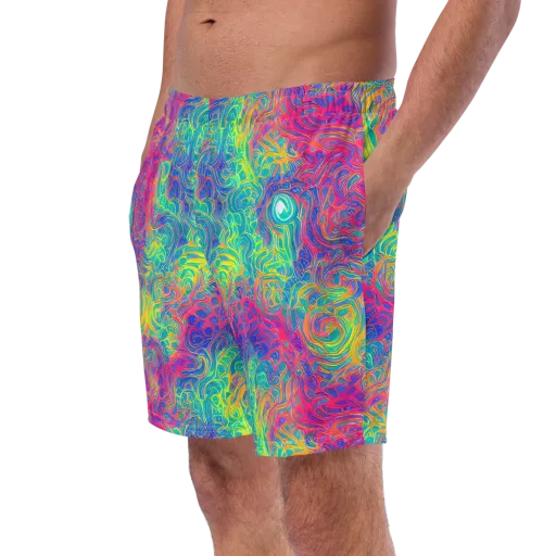 Mosaic Current on a Swim Trunks