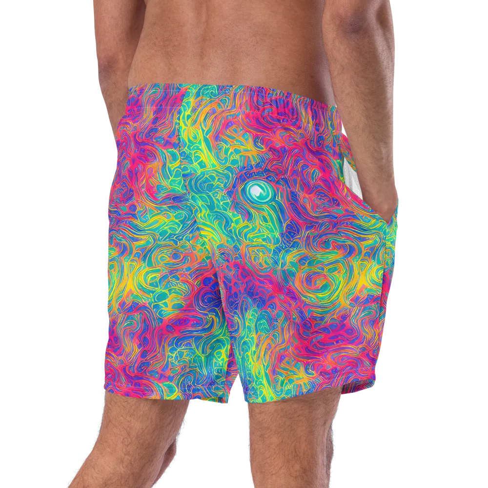 Mosaic Current on Swim Trunks — Right Back