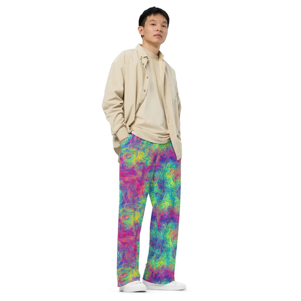 Mosaic Current on Wide-Leg Pants — Right Front