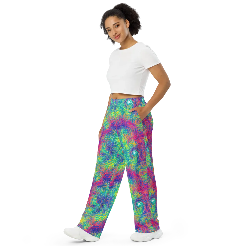 Mosaic Current on Wide-Leg Pants — Left Front