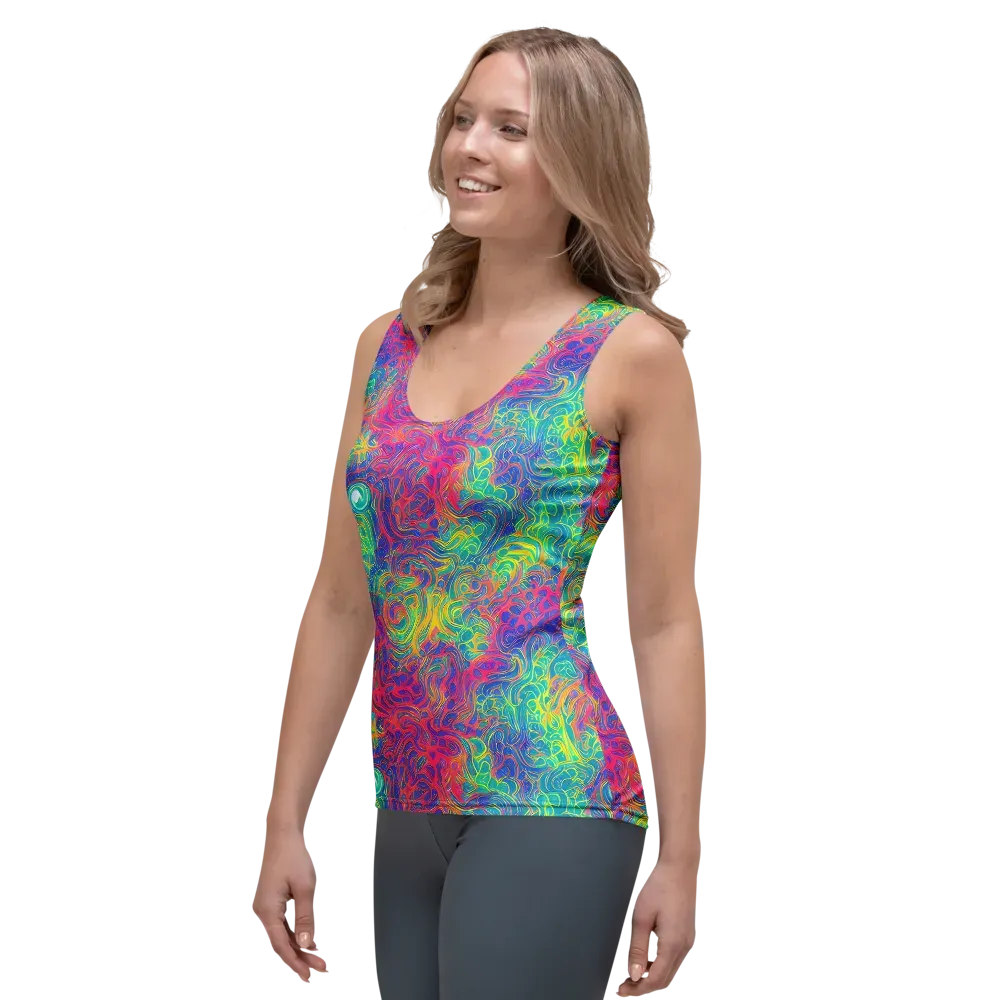 Mosaic Current on Women's Tank Top — Left Front