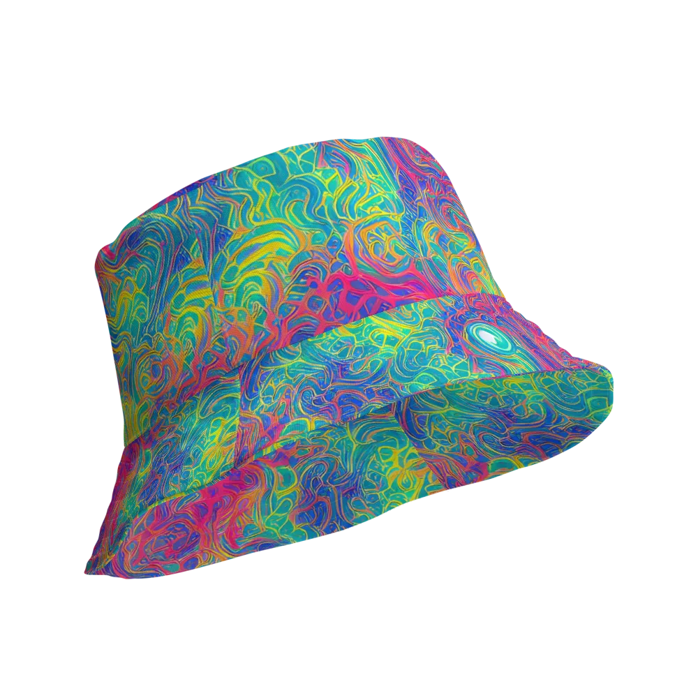 Mosaic Current on Reversible Bucket Hat — Product details Outside