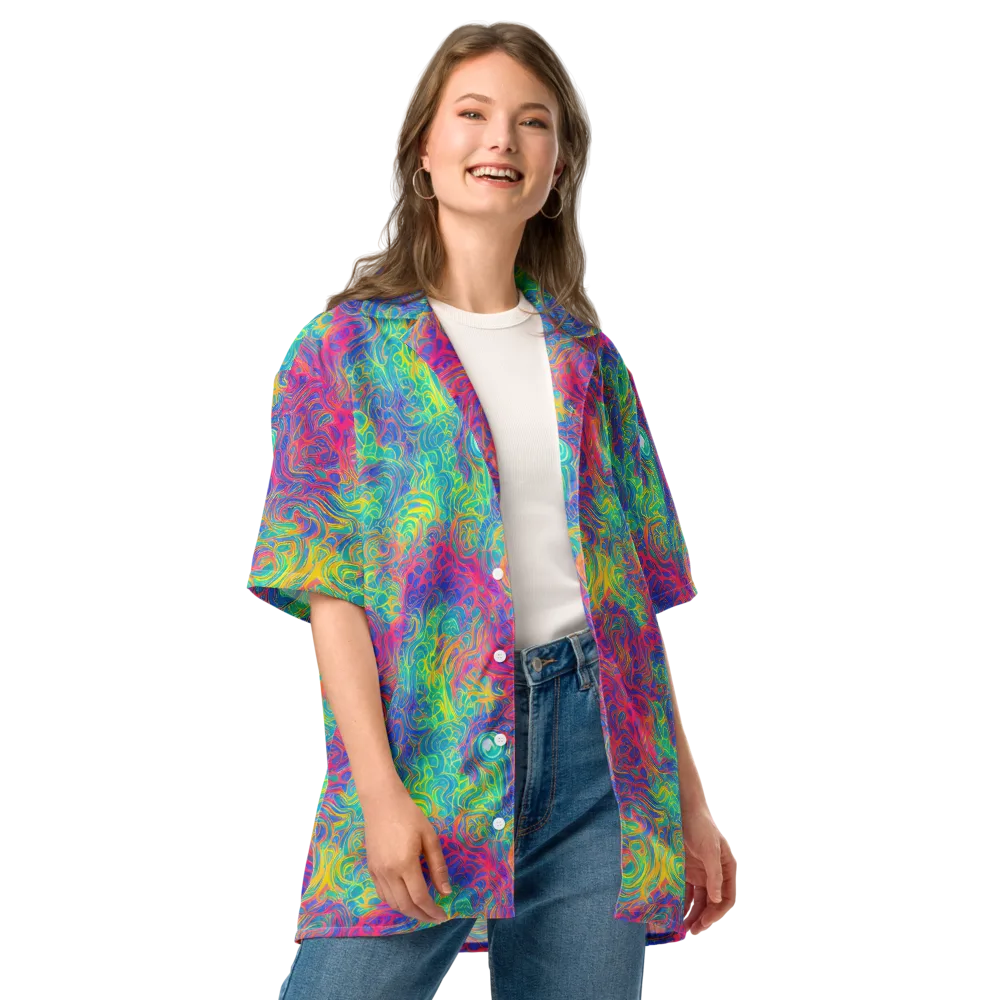 Mosaic Current on Button Shirt — Front