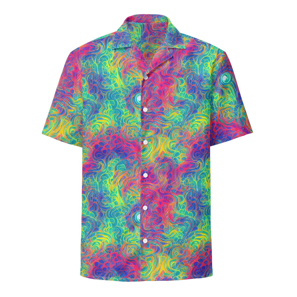Mosaic Current on Button Shirt — Front