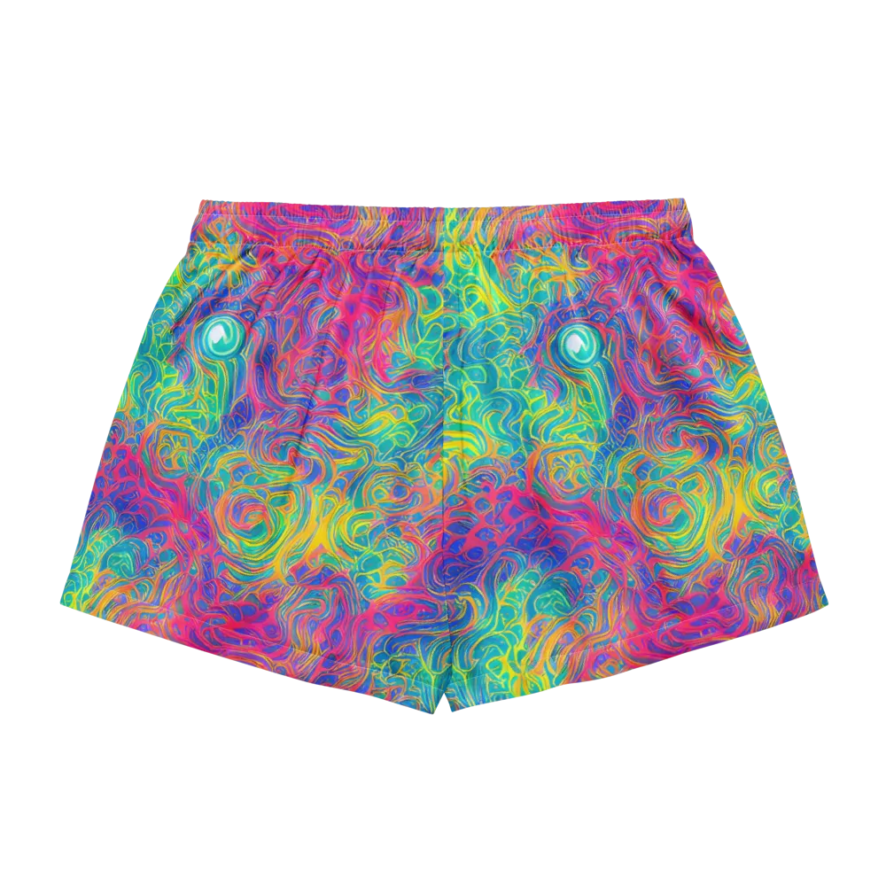 Mosaic Current on Women's Pajama Shorts — Back