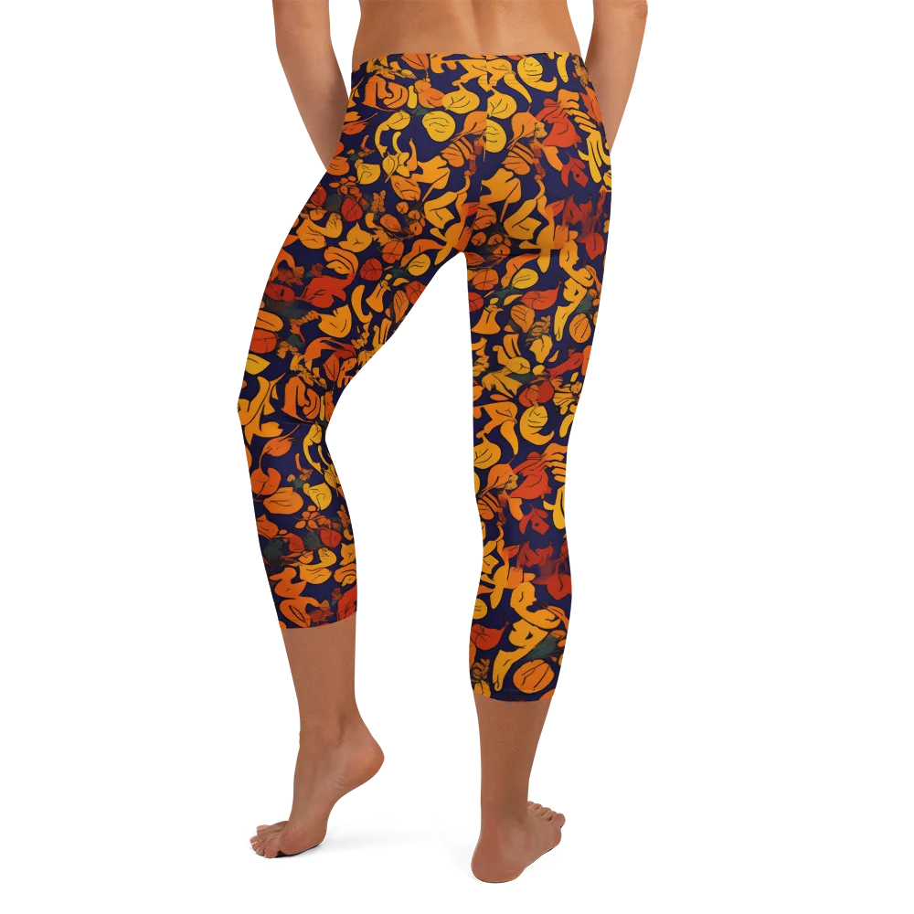 Autumn Voltage on Capri Leggings — Back