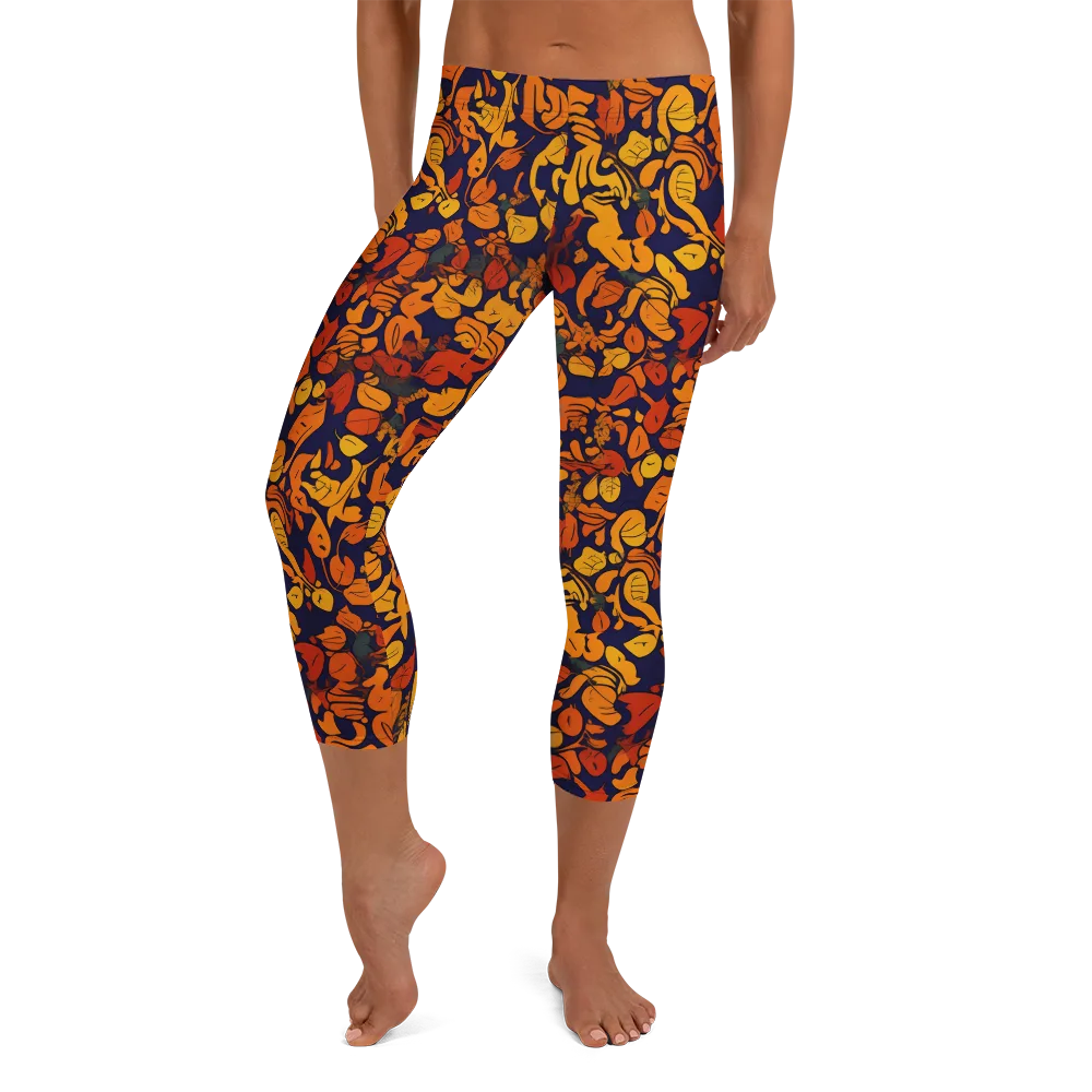 Autumn Voltage on Capri Leggings — Front