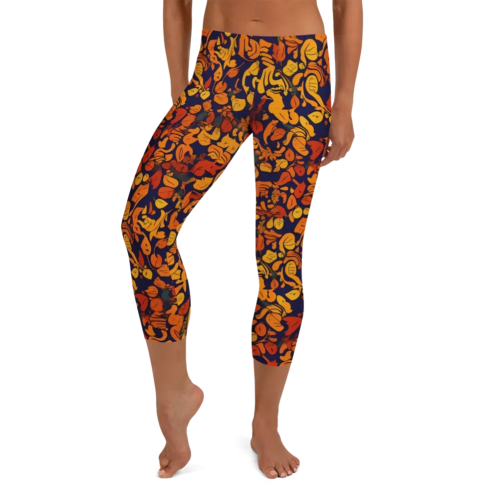 Autumn Voltage on Capri Leggings — Front