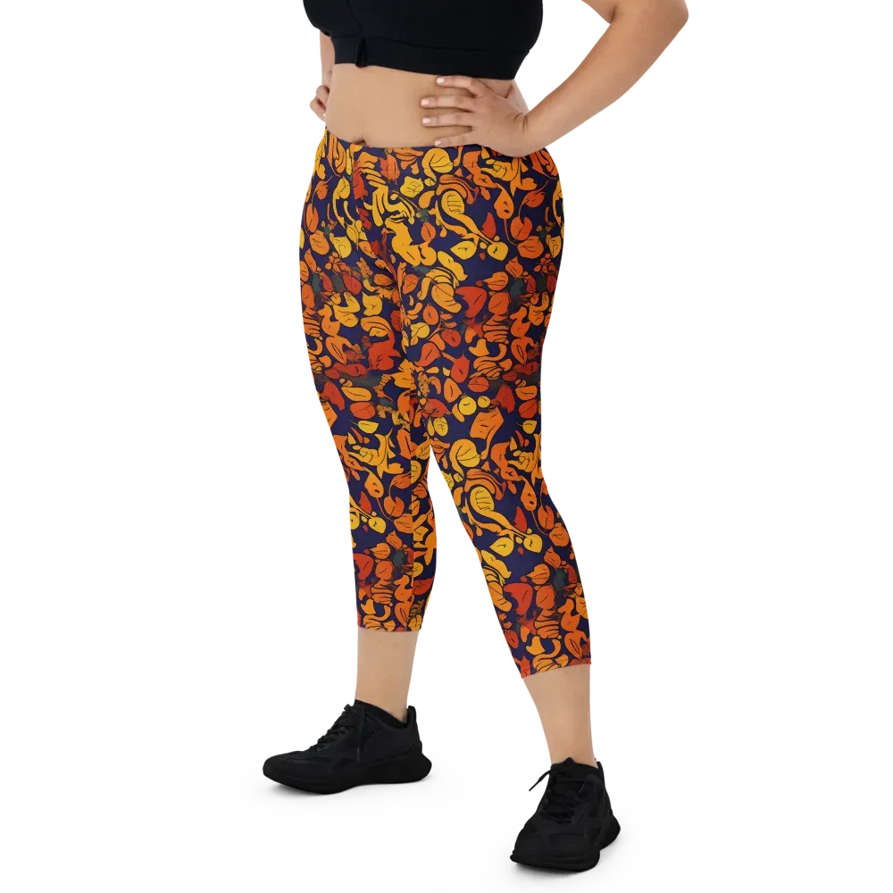 Autumn Voltage on Capri Leggings — Front