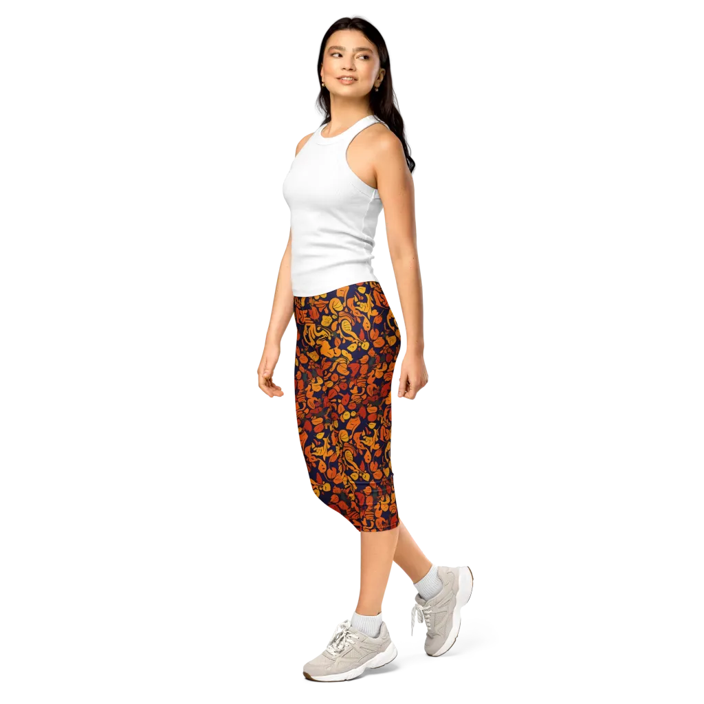 Autumn Voltage on Capri Leggings — Left Front