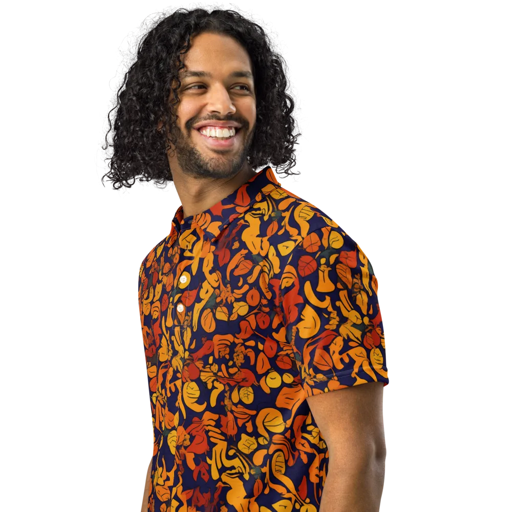 Autumn Voltage on Men's Slim Fit Polo Shirt — Left Front