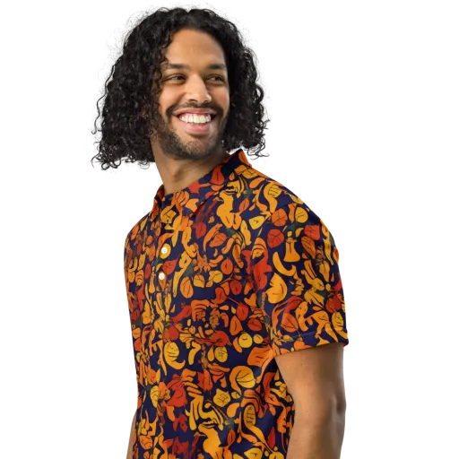 Autumn Voltage on a Men's Slim Fit Polo Shirt