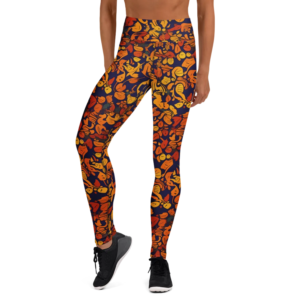 Autumn Voltage on Yoga Leggings — Front