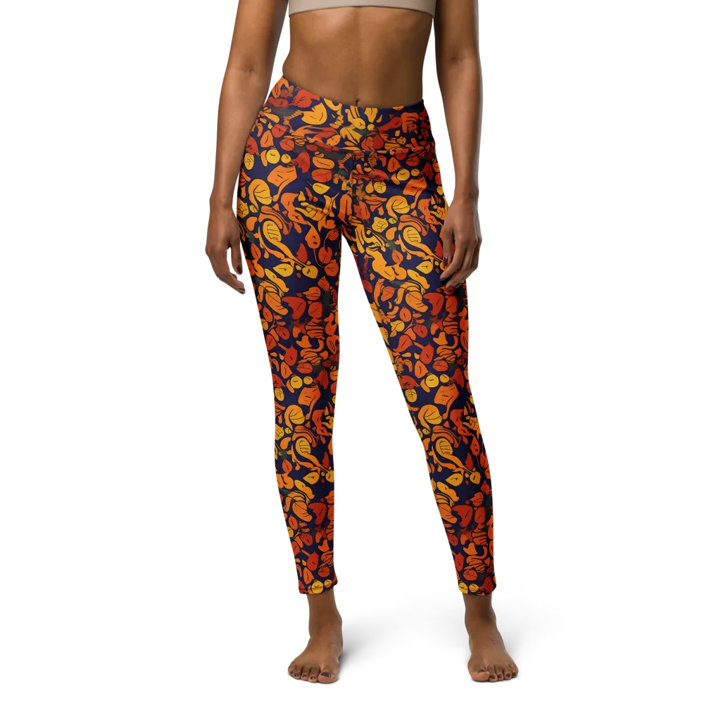 Autumn Voltage on Yoga Leggings — Front