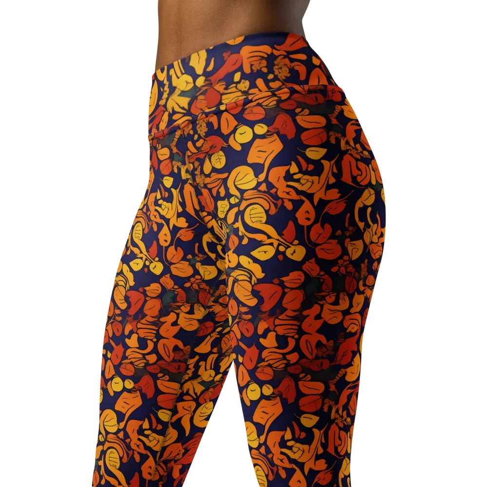 Autumn Voltage on Yoga Leggings — Left Front