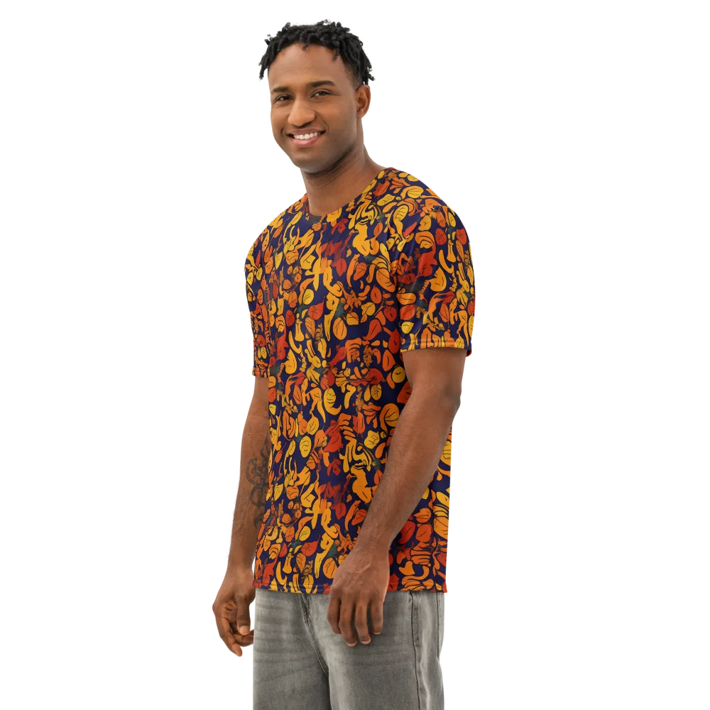 Autumn Voltage on Men's Cotton Crew Neck T-Shirt — Left Front
