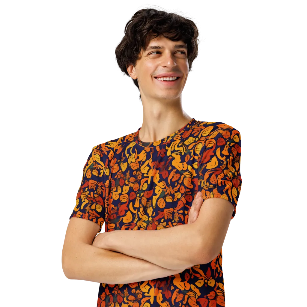 Autumn Voltage on Men's Crew Neck T-Shirt — Left Front