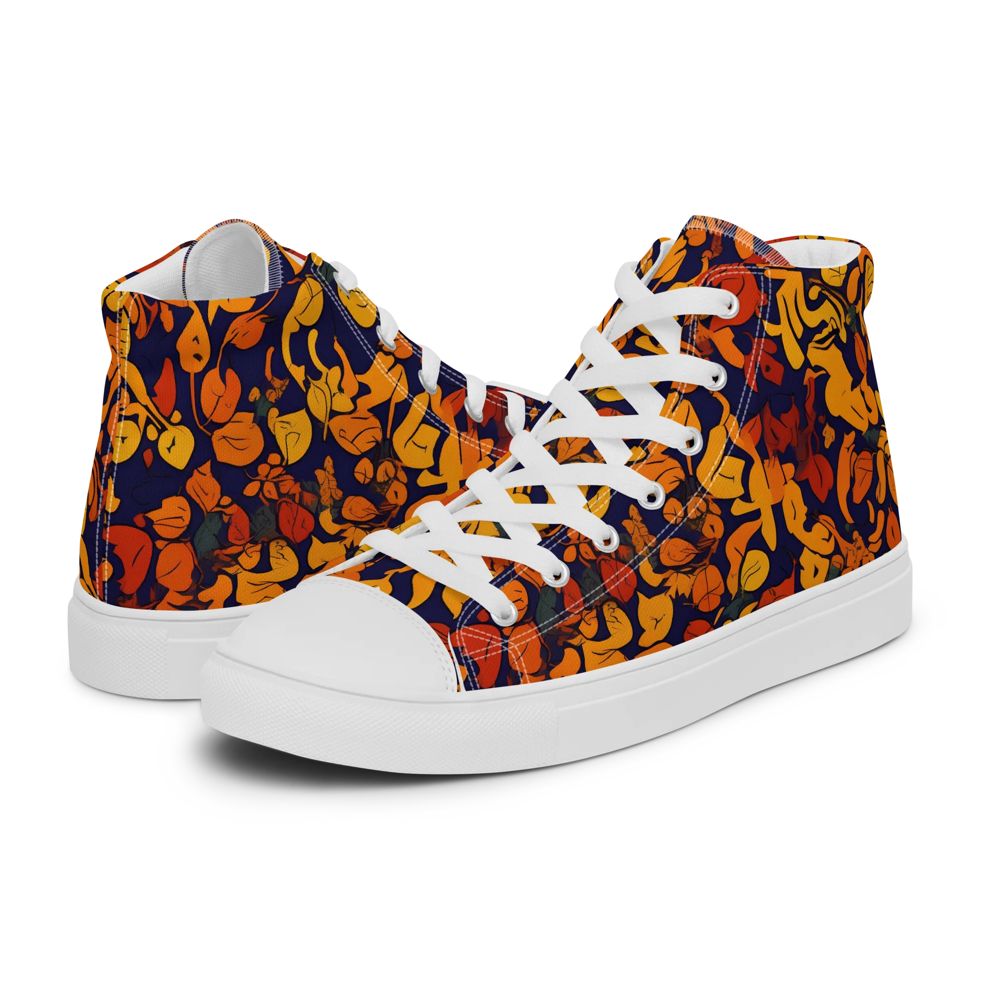 Autumn Voltage on Men's High Top Canvas Shoes — Left
