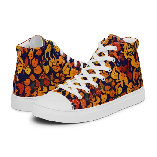 Autumn Voltage on a Men's High Top Canvas Shoes