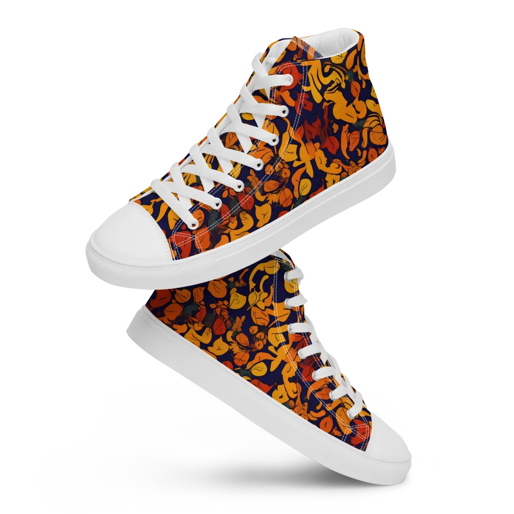 Autumn Voltage on Men's High Top Canvas Shoes — Front