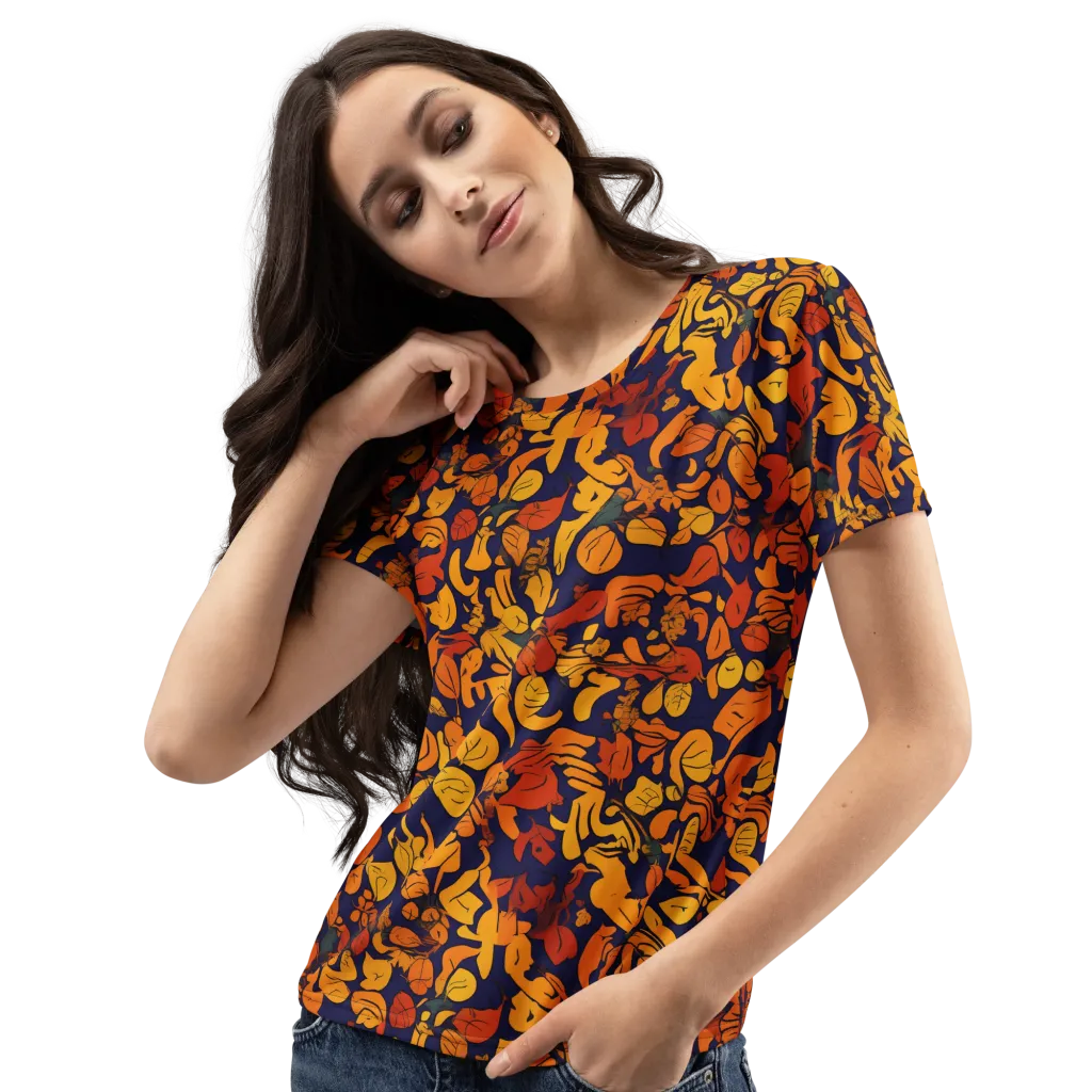 Autumn Voltage on Women's Crew Neck T-Shirt — Left Front