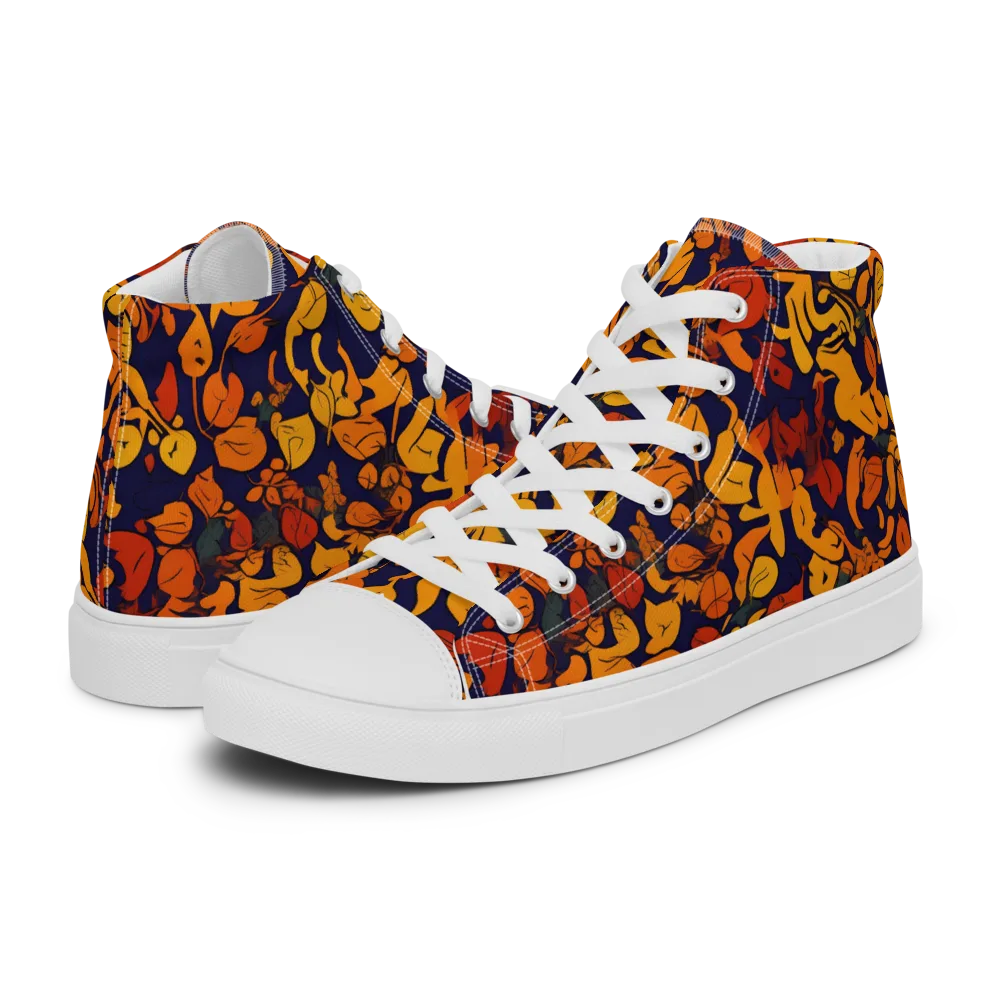 Autumn Voltage on Women's High Top Canvas Shoes — Left