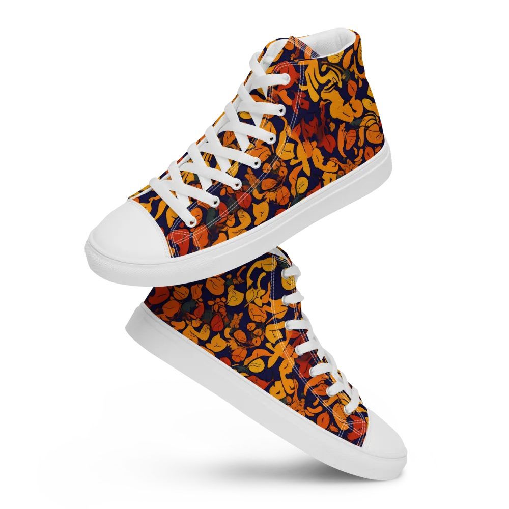 Autumn Voltage on Women's High Top Canvas Shoes — Front