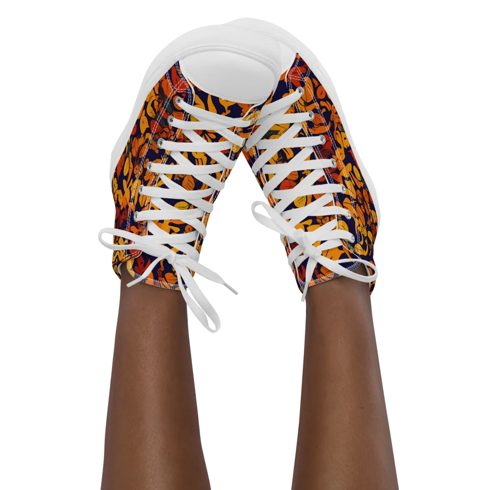 Autumn Voltage on Women's High Top Canvas Shoes — Front