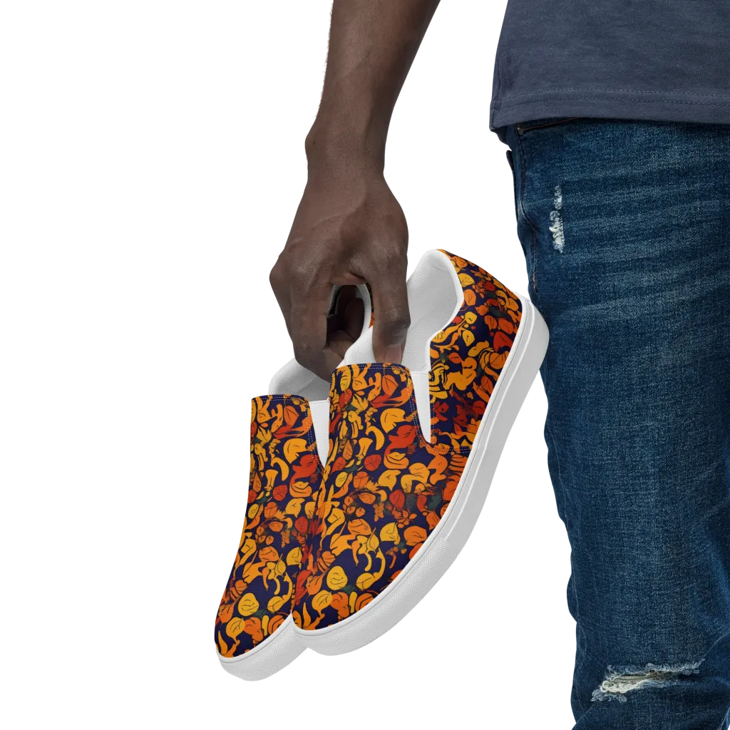 Autumn Voltage on Men's Slip-On Canvas Shoes — Left Front