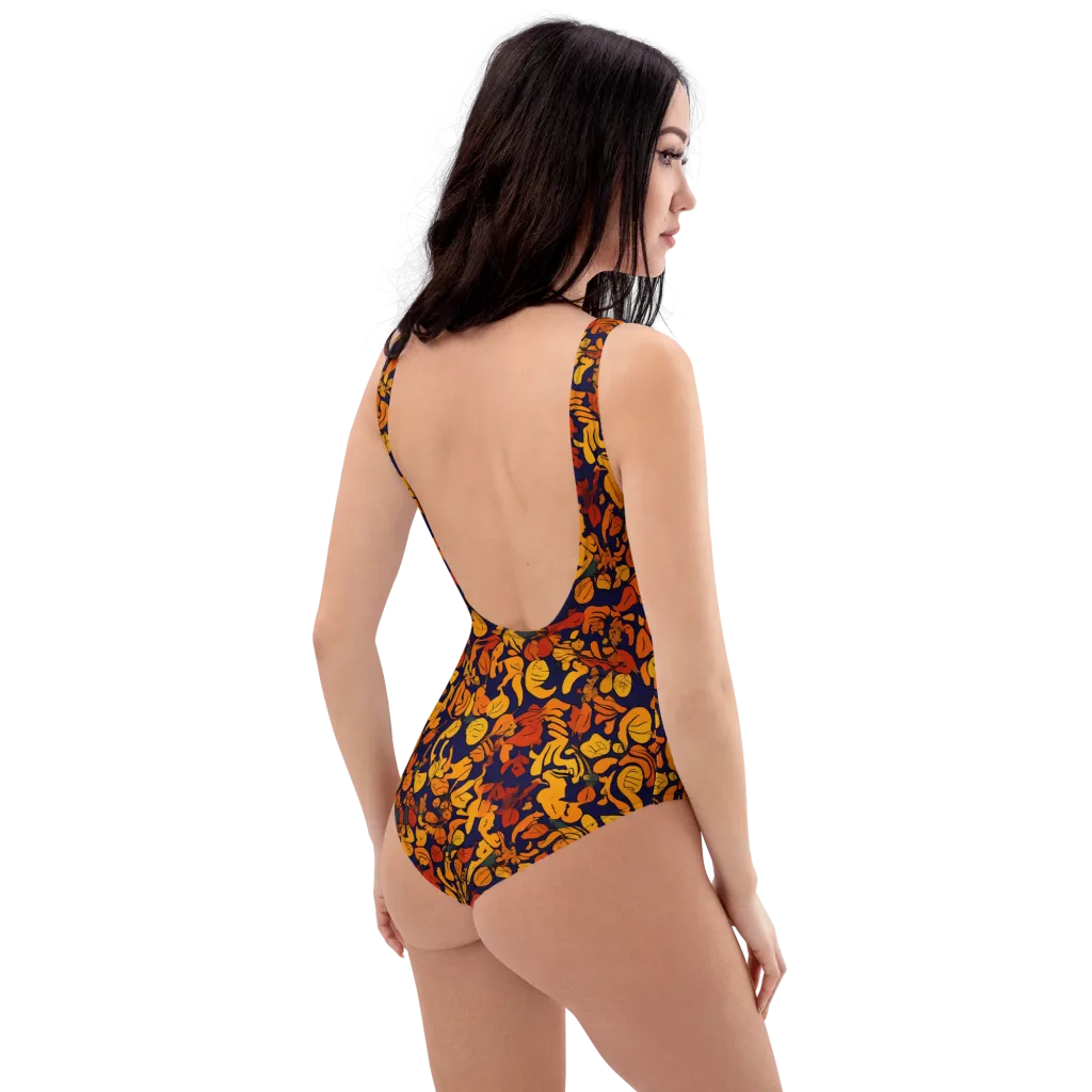 Autumn Voltage on One-Piece Swimsuit — Right Back