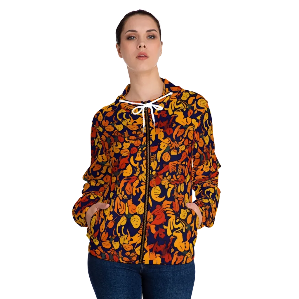 Autumn Voltage on Women's Full-Zip Hoodie — Front On Person