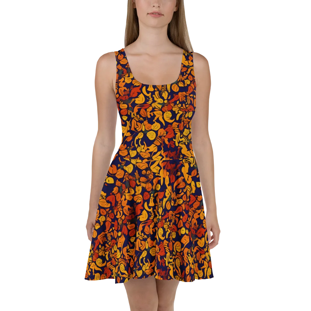 Autumn Voltage on Skater Dress — Front
