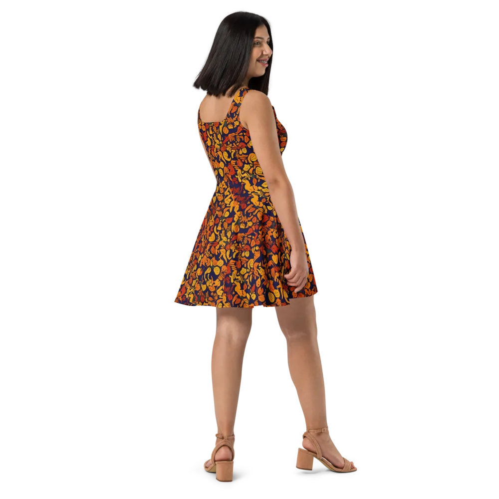Autumn Voltage on Skater Dress — Right