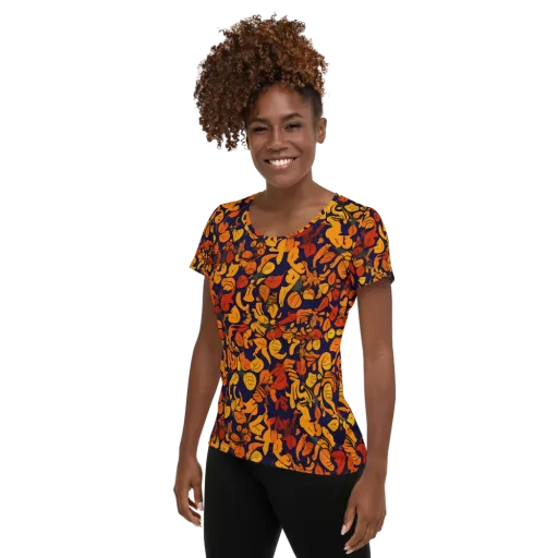 Autumn Voltage on a Women's Athletic T-Shirt