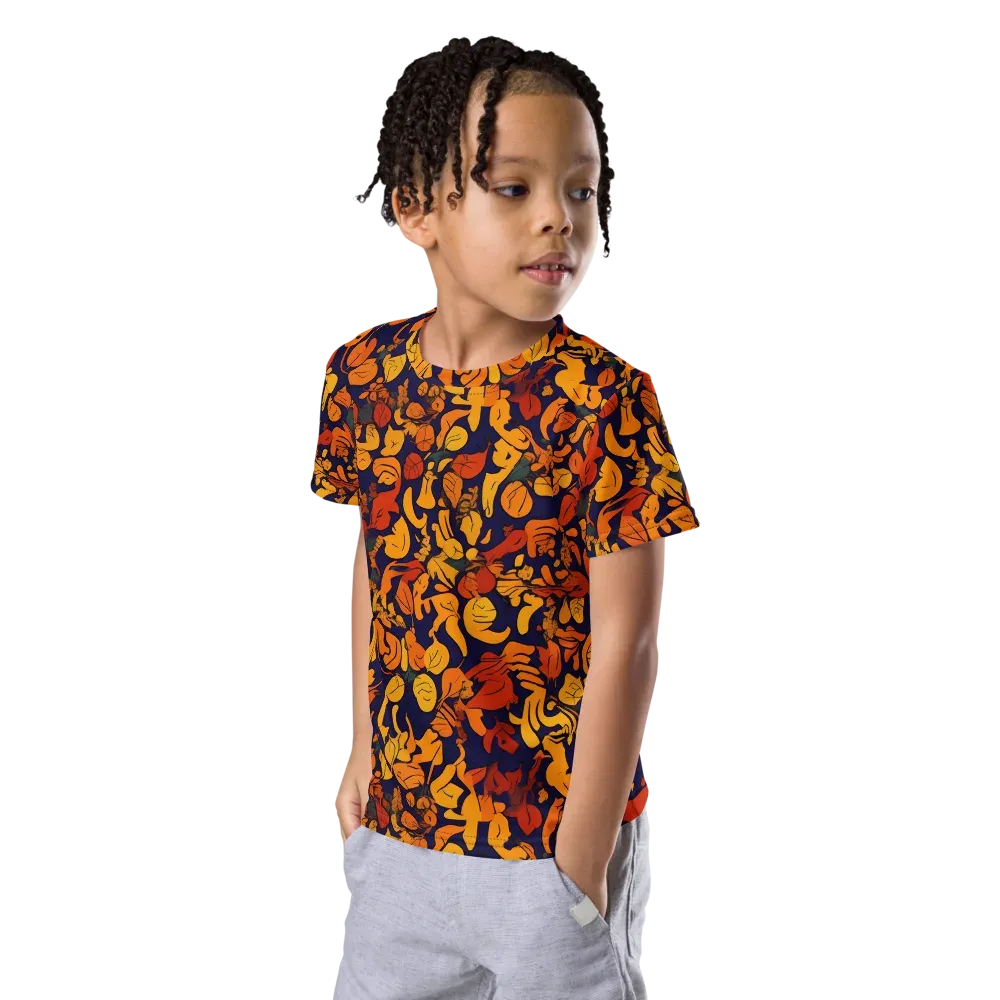 Autumn Voltage on Kids Crew Neck T-Shirt — Left Front