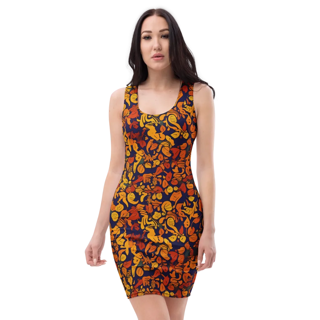 Autumn Voltage on Bodycon Dress — Front