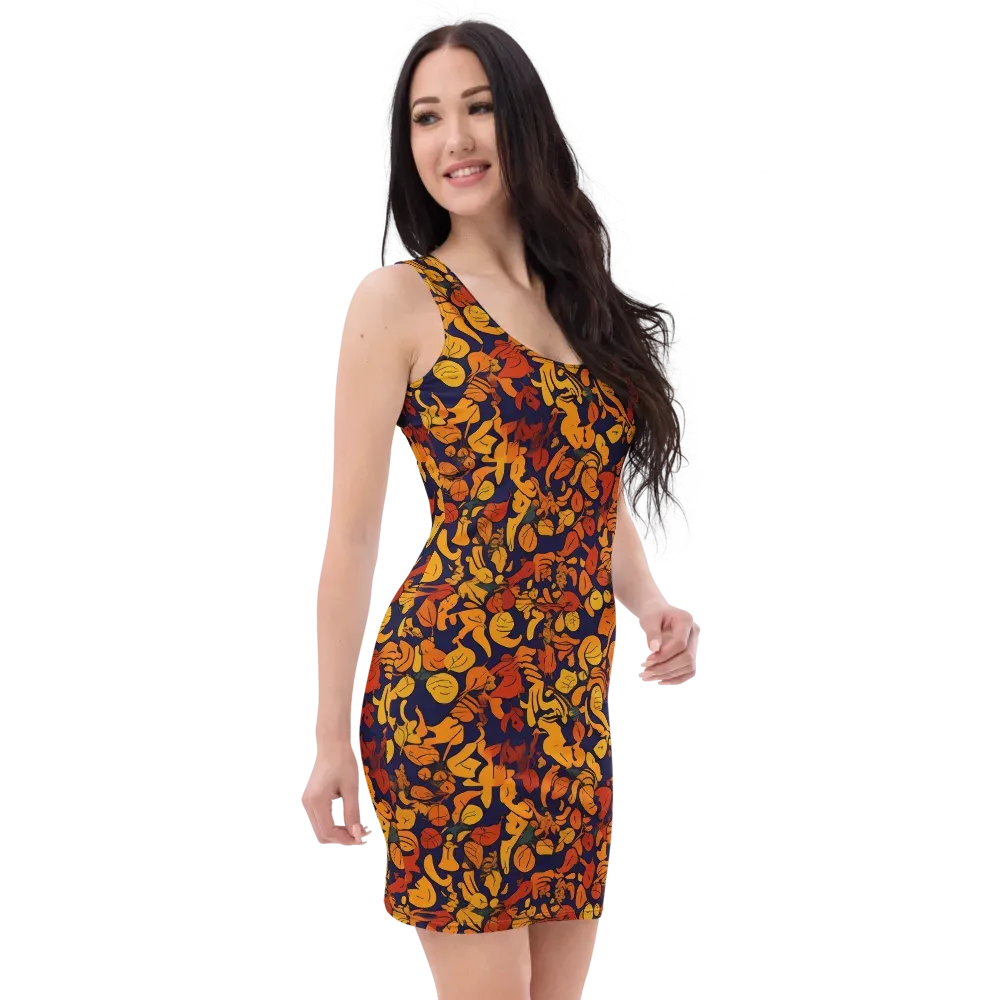 Autumn Voltage on Bodycon Dress — Right Front