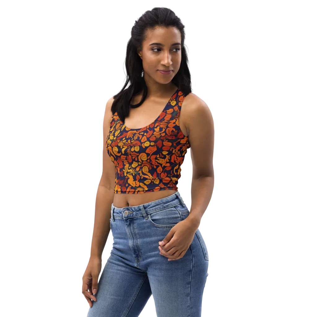 Autumn Voltage on Crop Top — Left Front