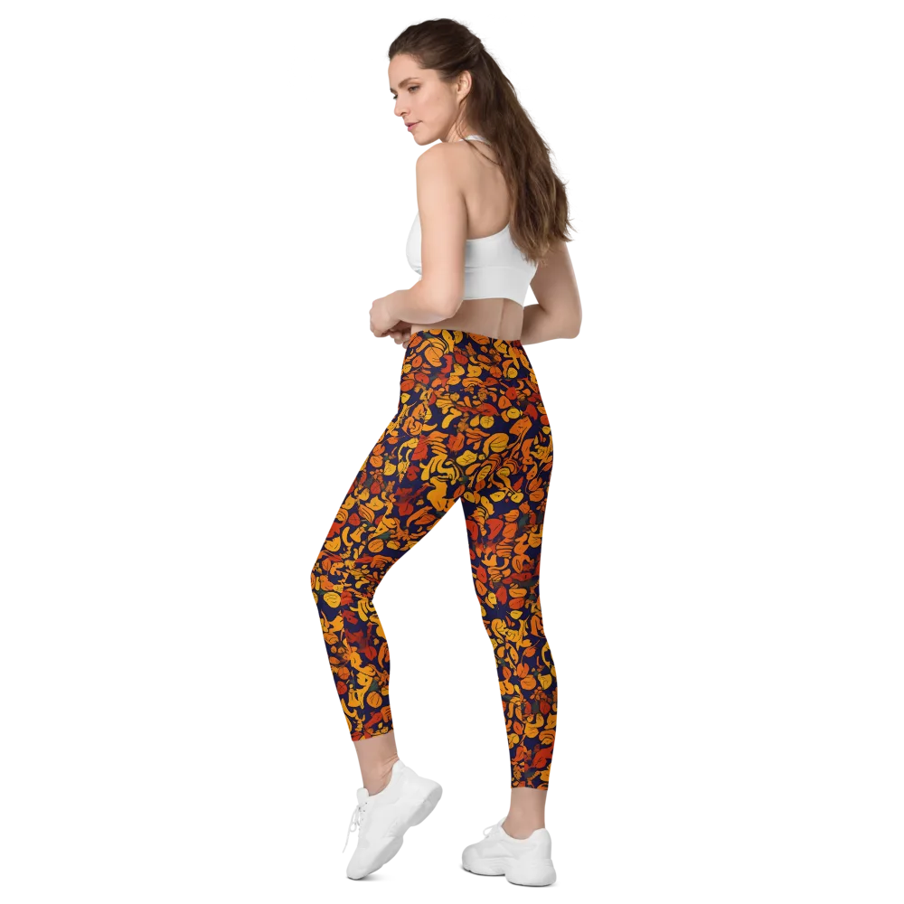 Autumn Voltage on Leggings with Pockets — Left Back