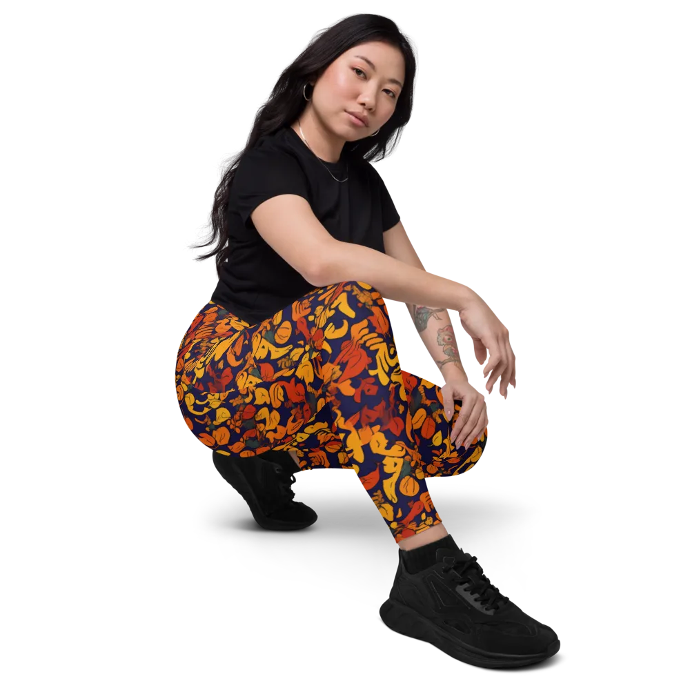 Autumn Voltage on Leggings with Pockets — Right Front