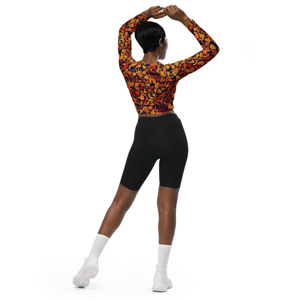Autumn Voltage on Long Sleeve Crop Top — Back