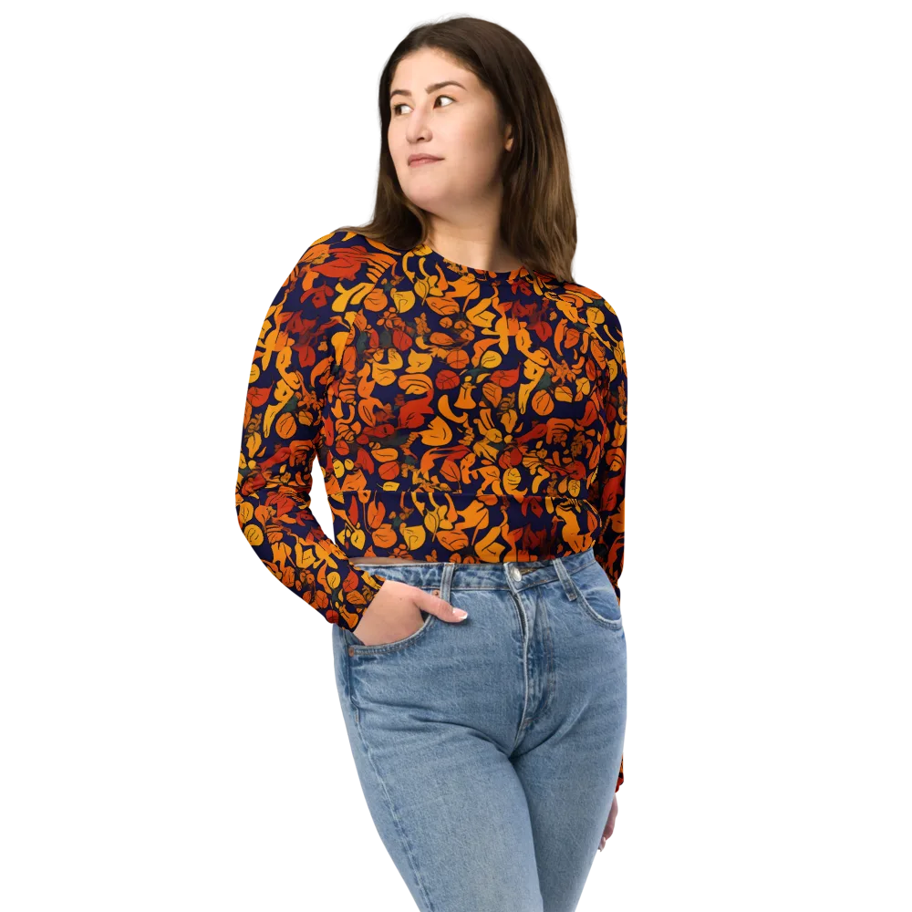 Autumn Voltage on Long Sleeve Crop Top — Front