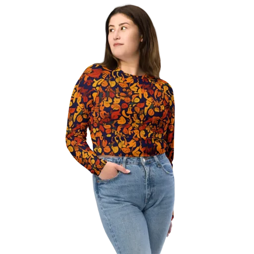 Autumn Voltage on a Long Sleeve Crop Top