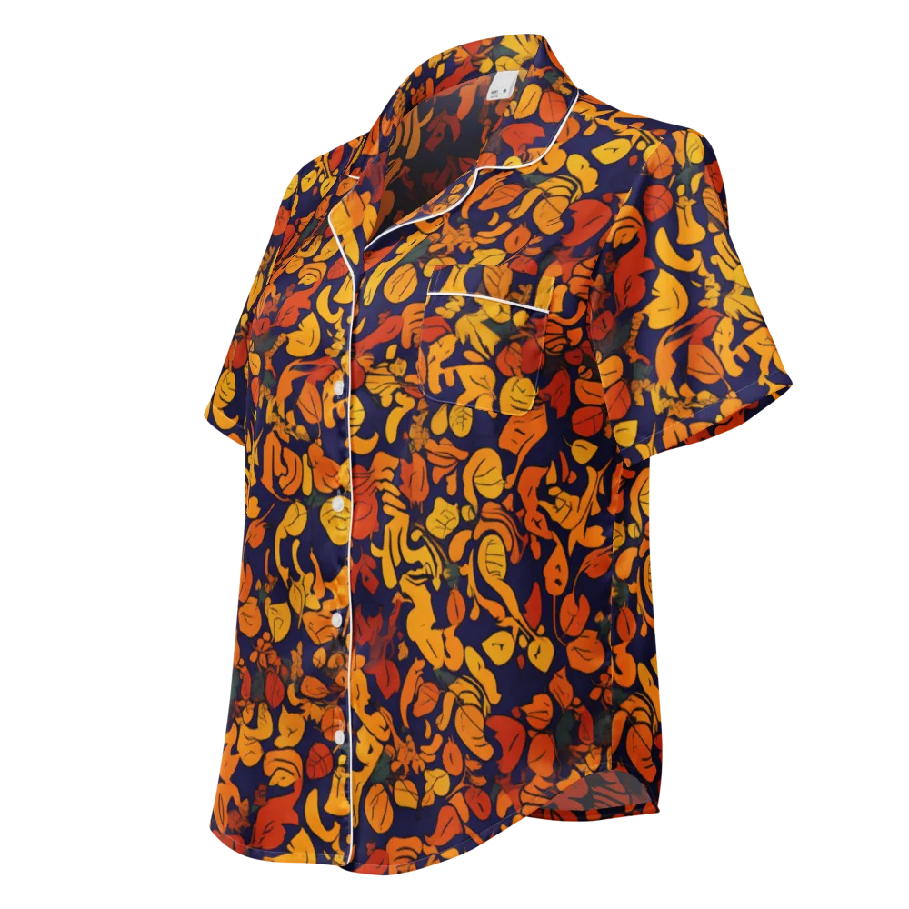Autumn Voltage on Women's Short Sleeve Pajama Top — Left Front