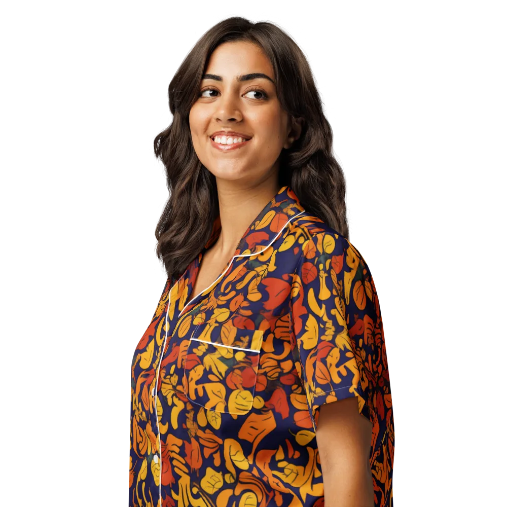 Autumn Voltage on Women's Short Sleeve Pajama Top — Left Front